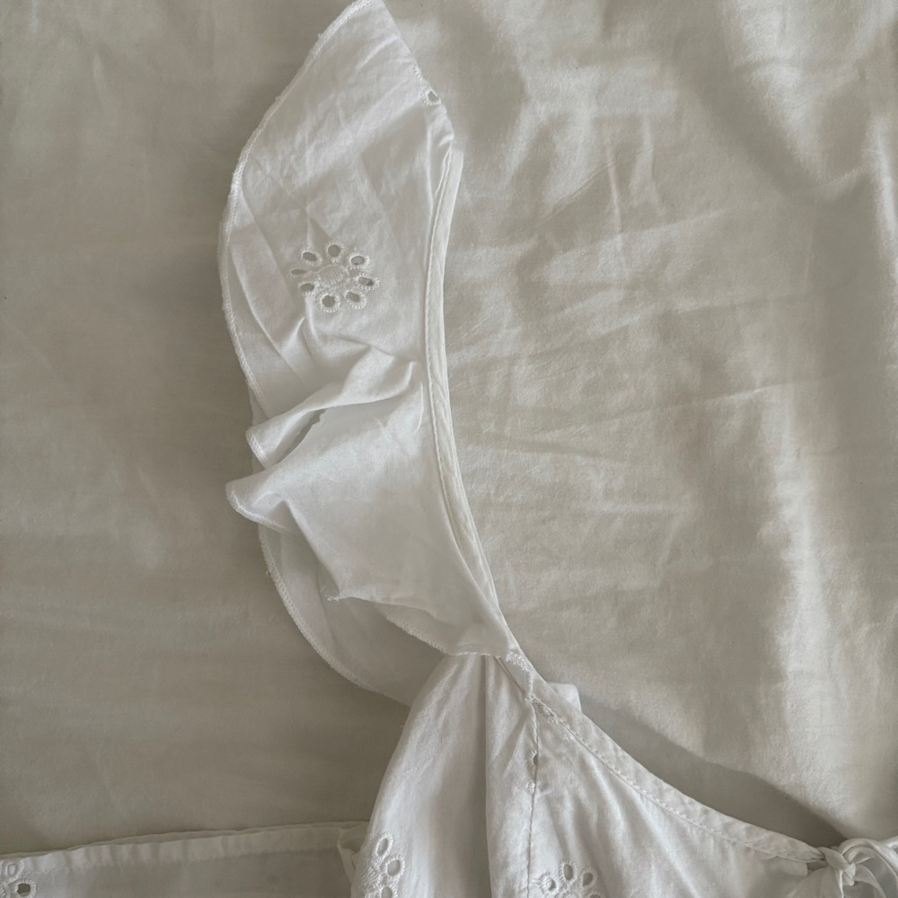 100% LINEN Princess Polly White Mini Dress - Picture 5 of 12